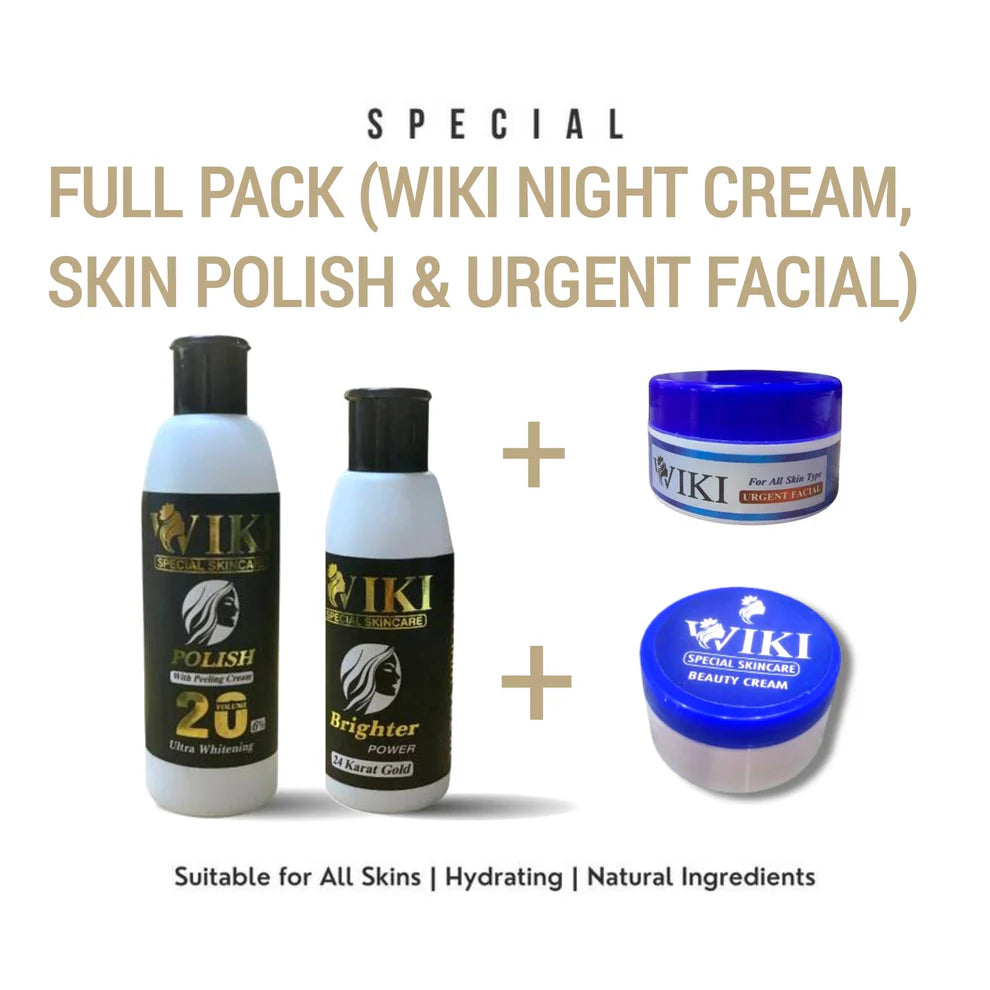 Wiki Special Uk Kit 2 night cream+ Skin Polish +Serum+ rosewater